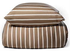 Bambus sengetøj - 100% Naturligt bambus - Stribet beige - Satinvævet sengesæt